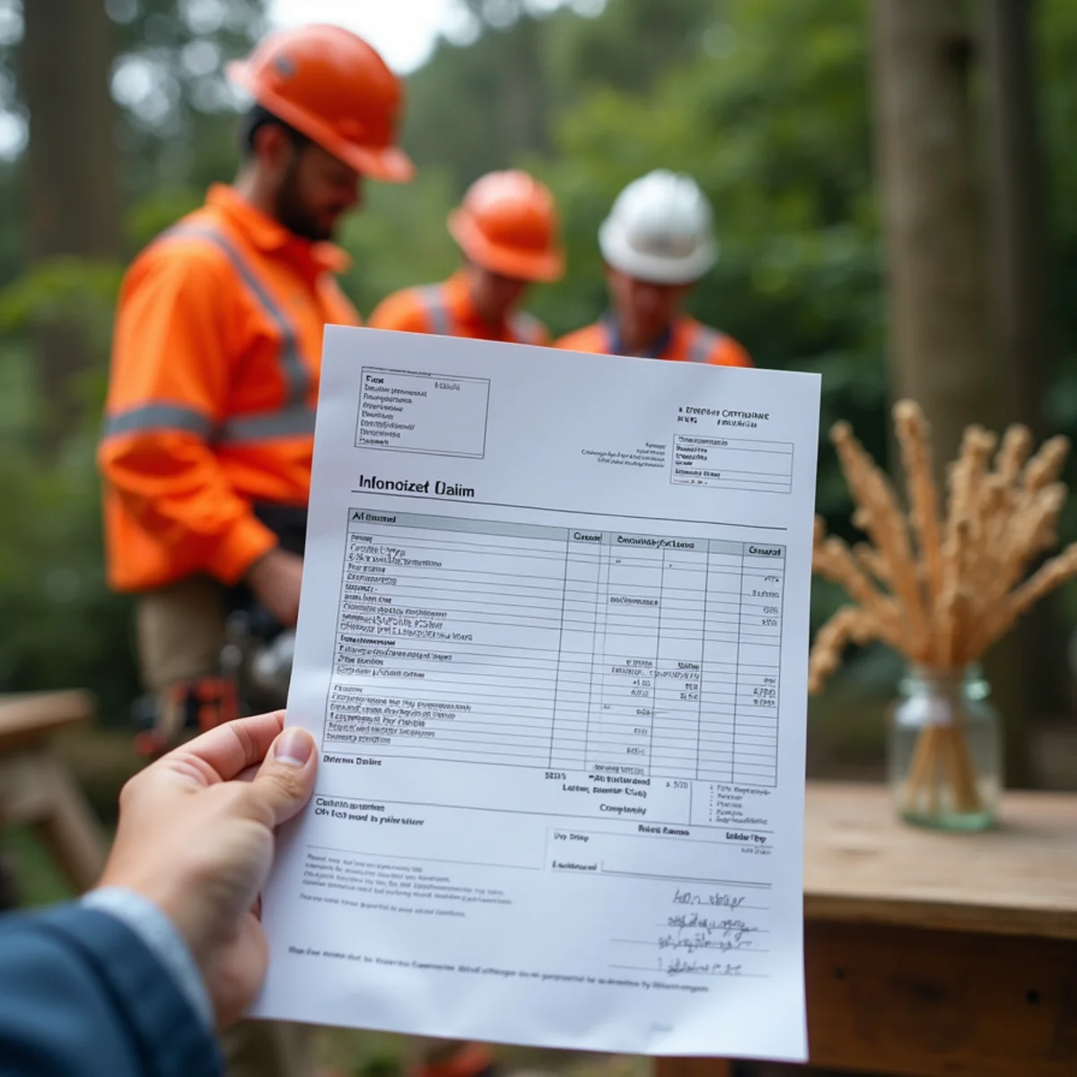 Itemized arborist invoice formatted for California HO-3 claims approval