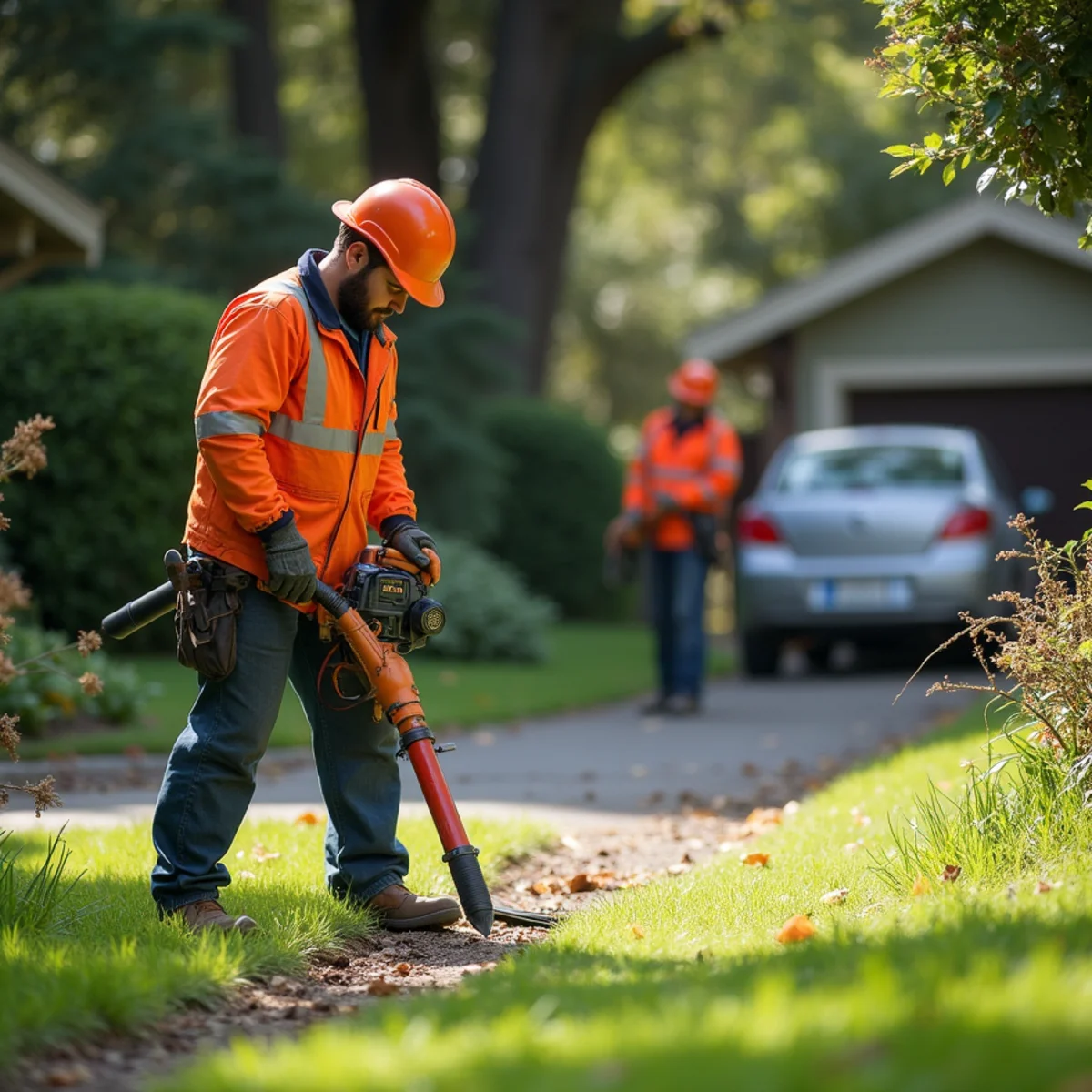 Immaculate post-job grounds cleanup and debris removal after tree pruning