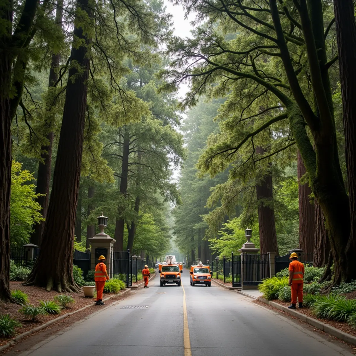 Atherton estate canopy management and mature evergreen care