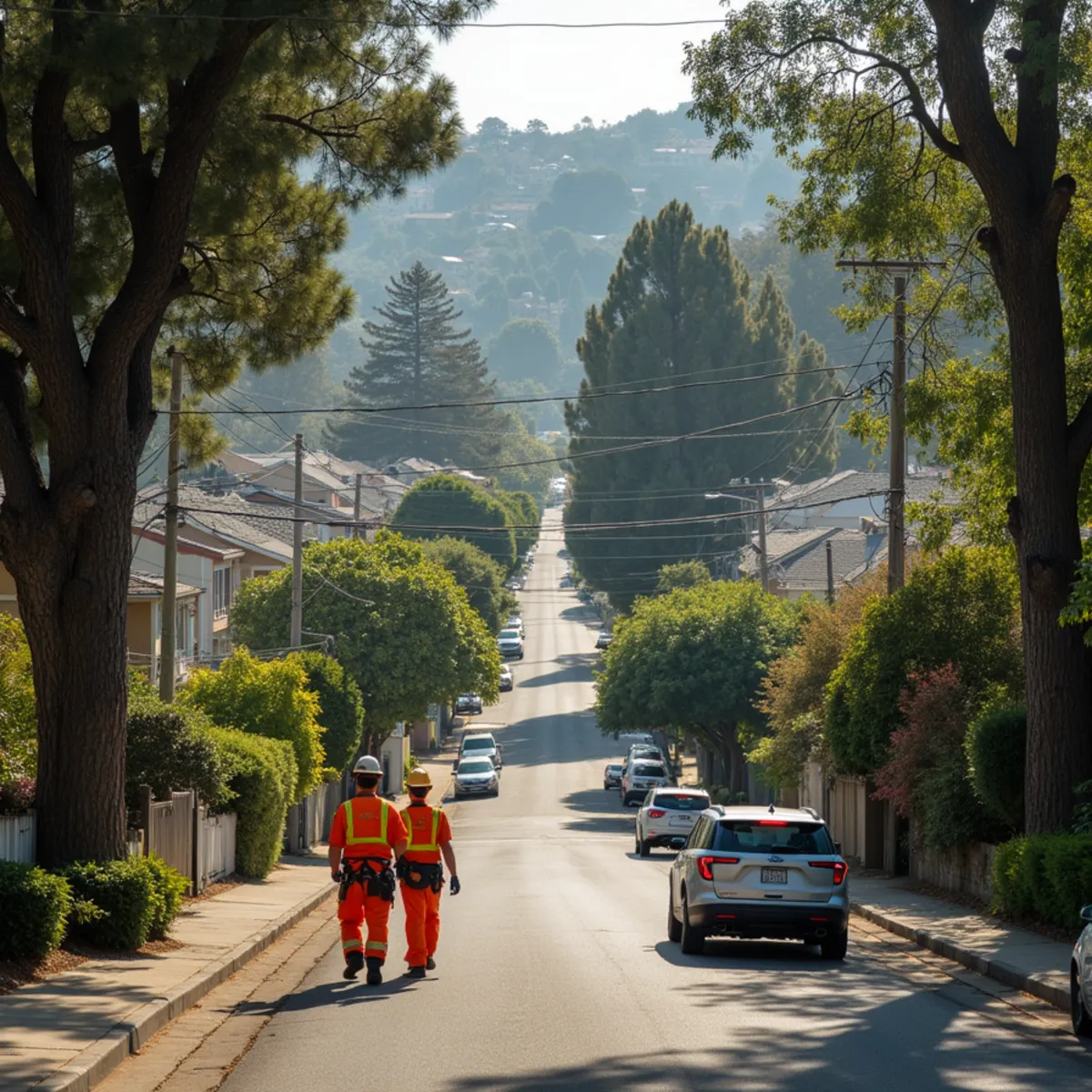 Belmont canyon-edge tree service and hillside canopy maintenance