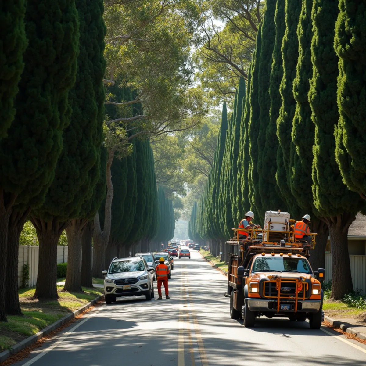 Half Moon Bay agricultural windbreak maintenance and tree pruning