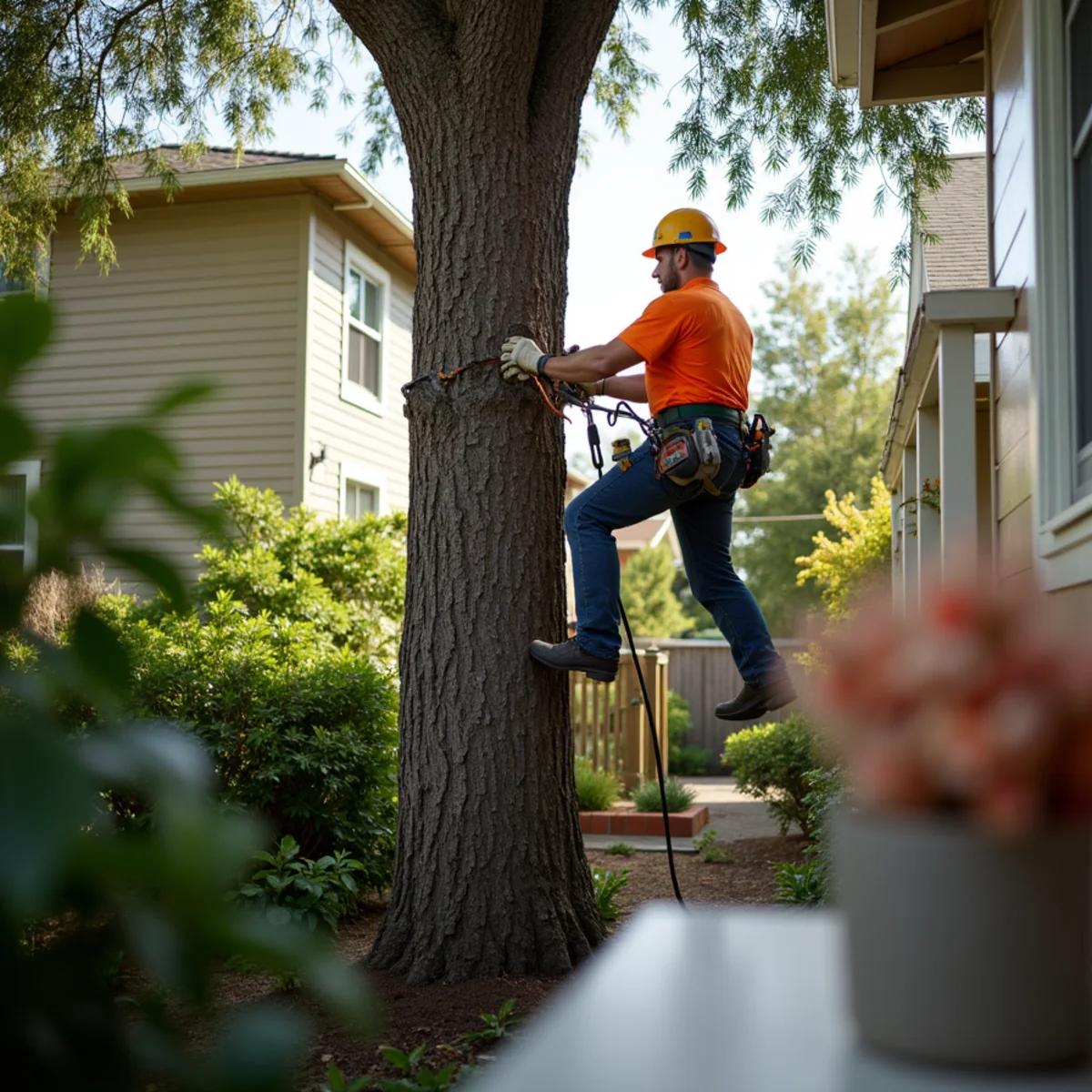 Zero-clearance sectional tree takedown in North Fair Oaks