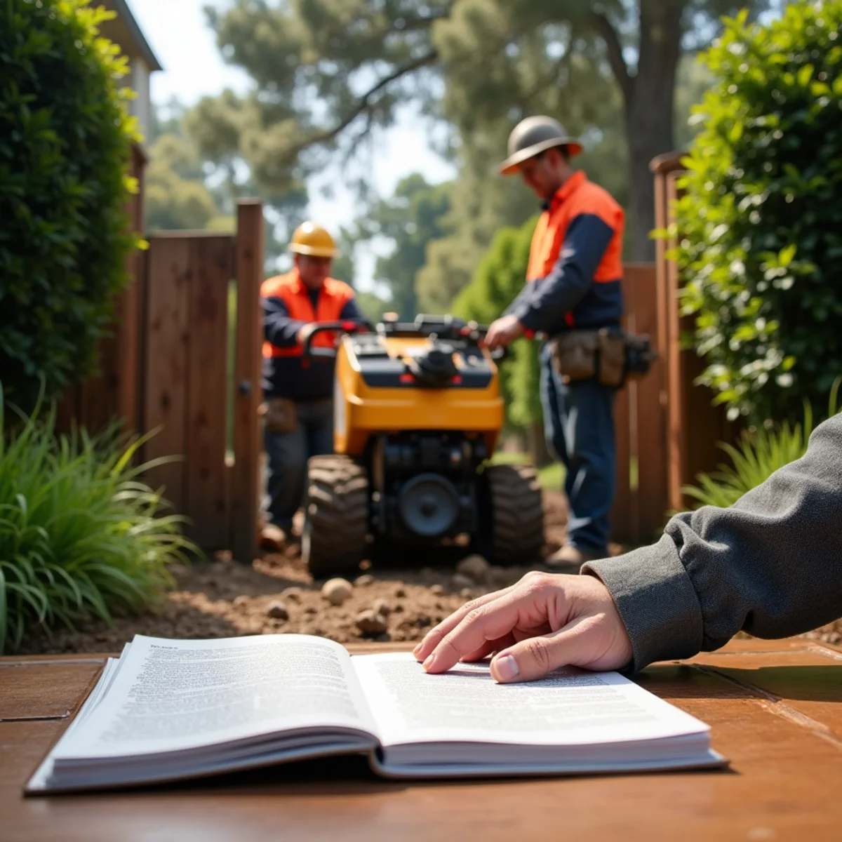 Gate-accessible stump grinding in tight North Fair Oaks backyard
