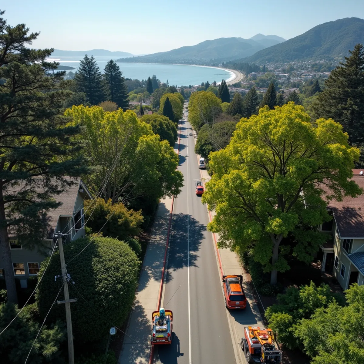 Tree service coverage corridors across San Mateo County and the Peninsula