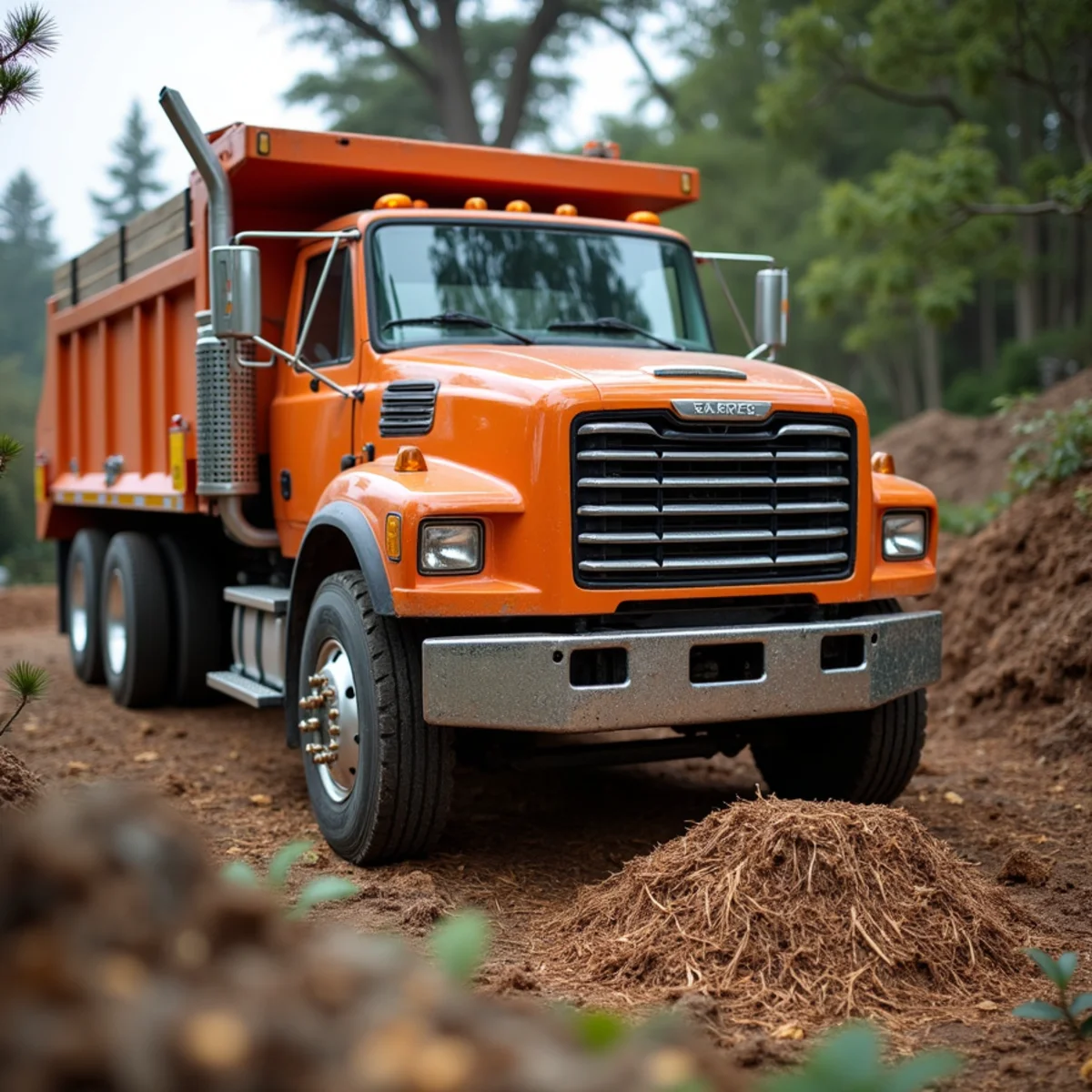 Organic mulch hauling and full-site debris haul-off service