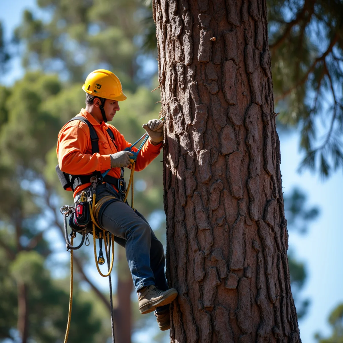 Low-impact tree climbing and rigging technique