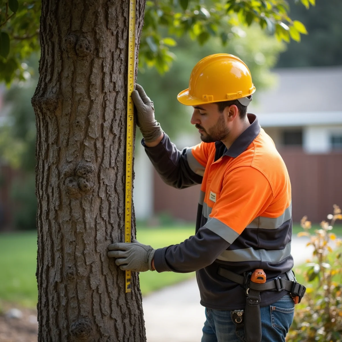 Tree trunk diameter measurement for Redwood City municipal tree permit